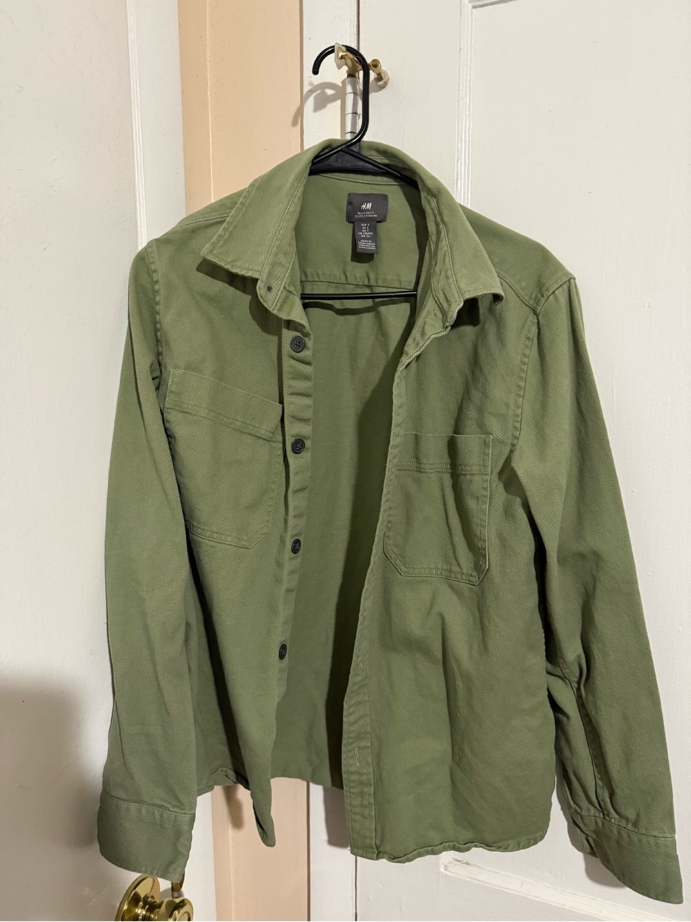H&M Men's Olive Green Military Field Jacket
